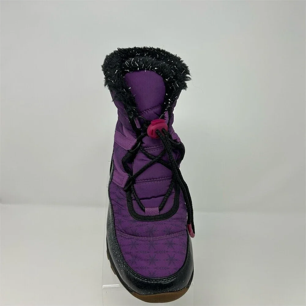 Sorel Disney Frozen 2 Whitney Short Girls Snow Boots Purple Glitter Elsa Size 6